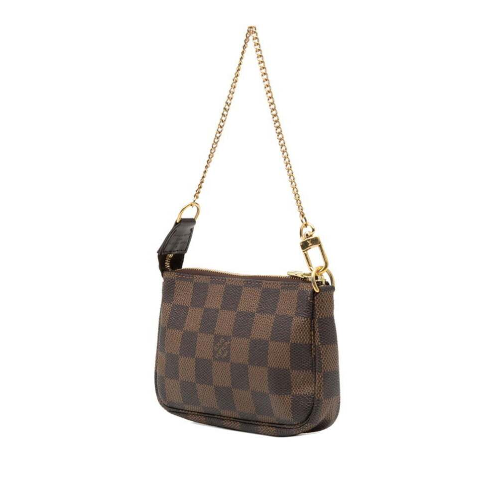 LOUIS VUITTON Brown Damier Leather Pochette Mini Bag - Picture 2 of 6